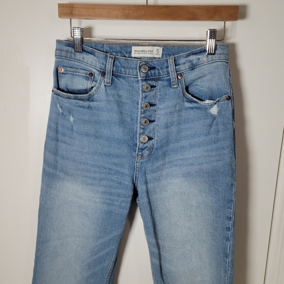 Abercrombie & Fitch Ultra High Rise Ankle Straight Button-Fly Jeans | Size 27/4R - Picture 3 of 9
